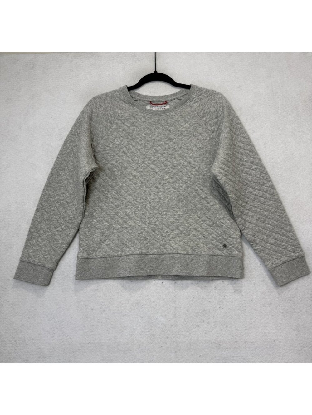Smith + Rogue Sweatshirt womens Large Gray Quilted Fleece Crewneck Pullover